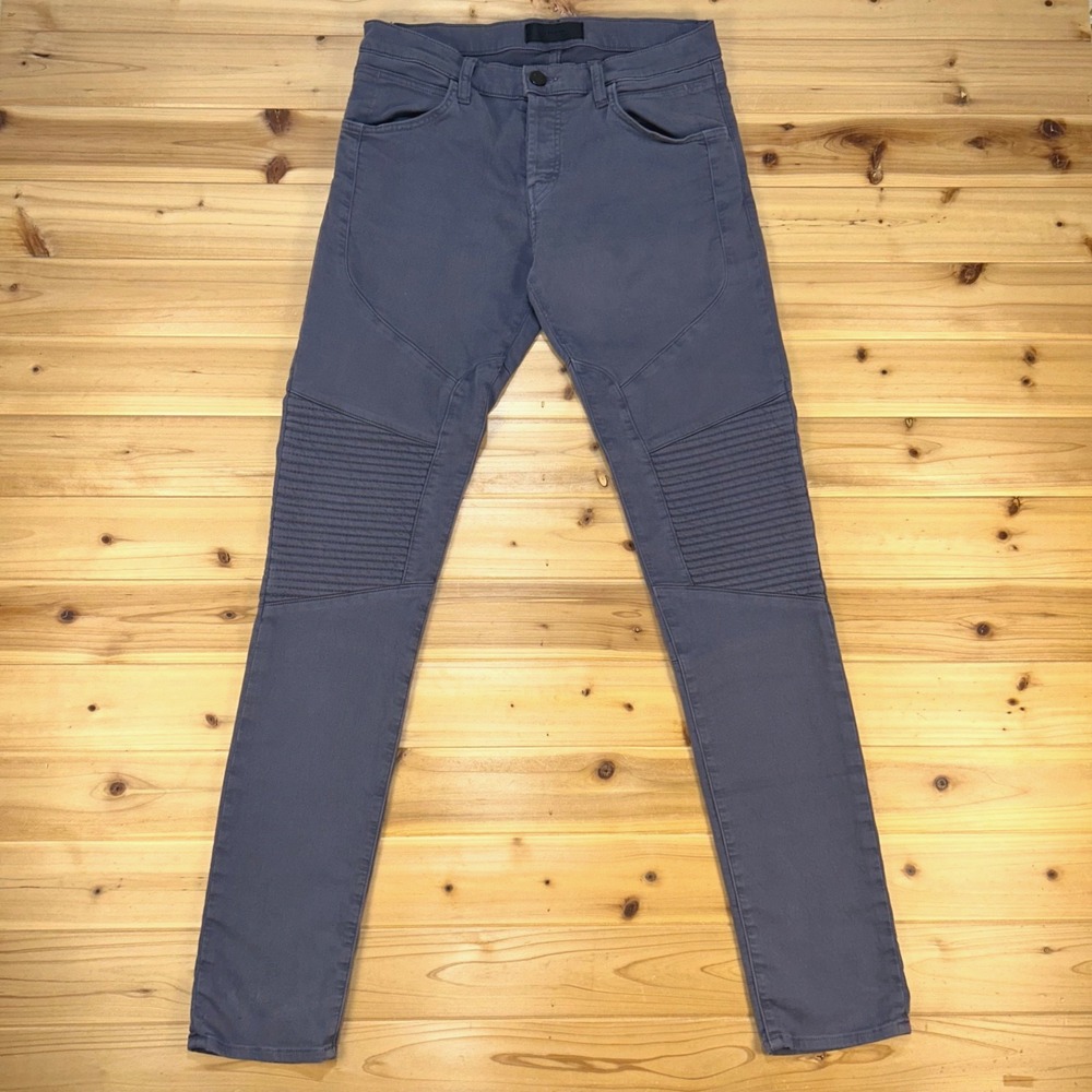 J Brand Pants Mens 31 Gray Griffith Bearden Moto Skinny Fit Button Fly Pants